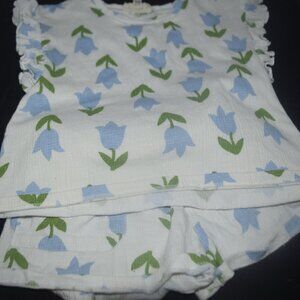 Jessica Simpson blue tulip flowers 2 pc short set 4T